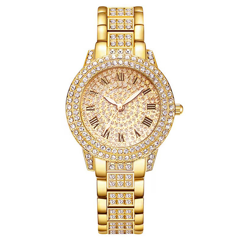 Women's Full Diamond Roman Pattern Watch