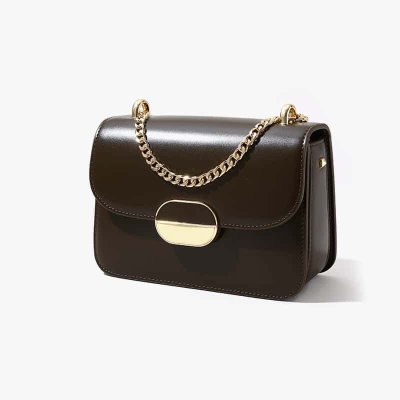 Hong Kong style women's fashion one-shoulder small square bag trendy small bag niche high-end genuine leather messenger bag envelope bag