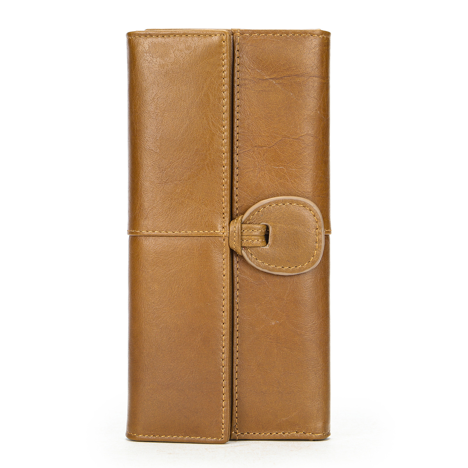 Genuine Leather Long Wallet Wholesale Large Capacity Multi Card Position Simple Fashion Head Layer Cowhide Ladies Clutch Bag