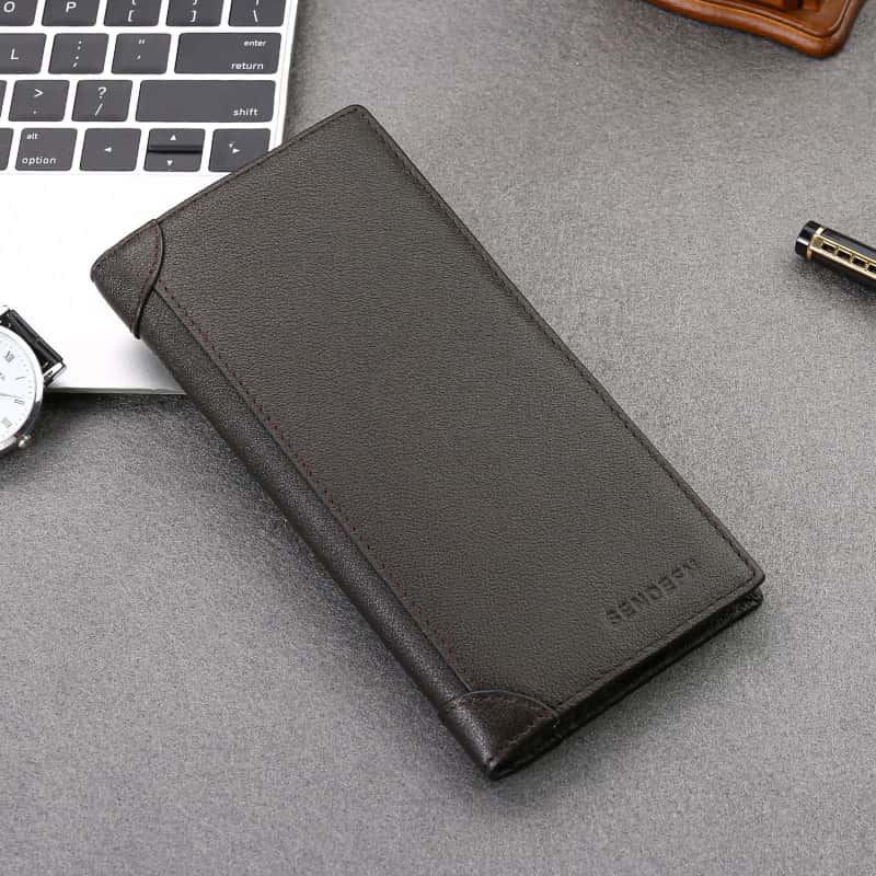 Men's Wallet Long Slim Soft Side Clutch Multifunctional Money Clip Money Bag Coin Purse