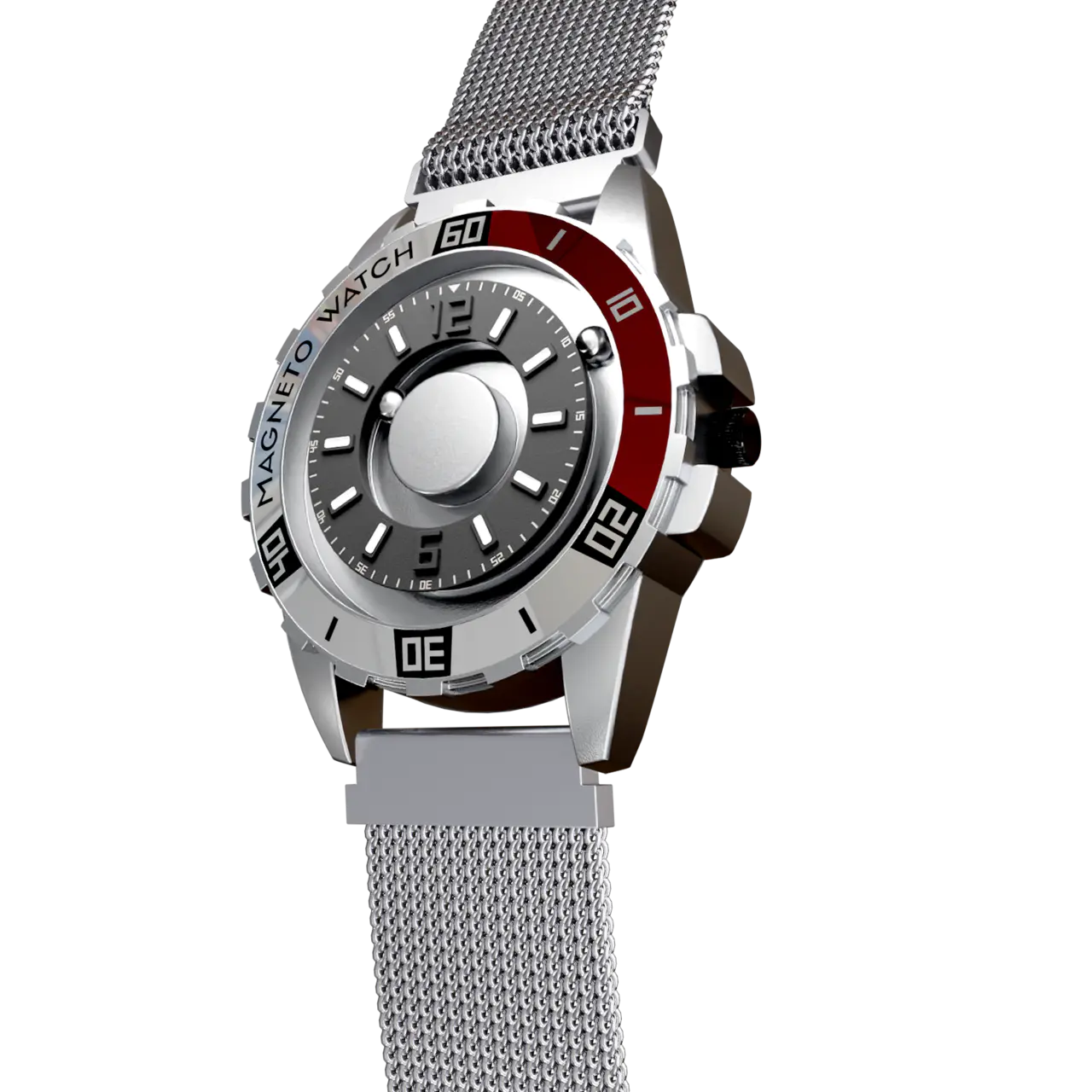 Uranus Red mesh magnetic silver